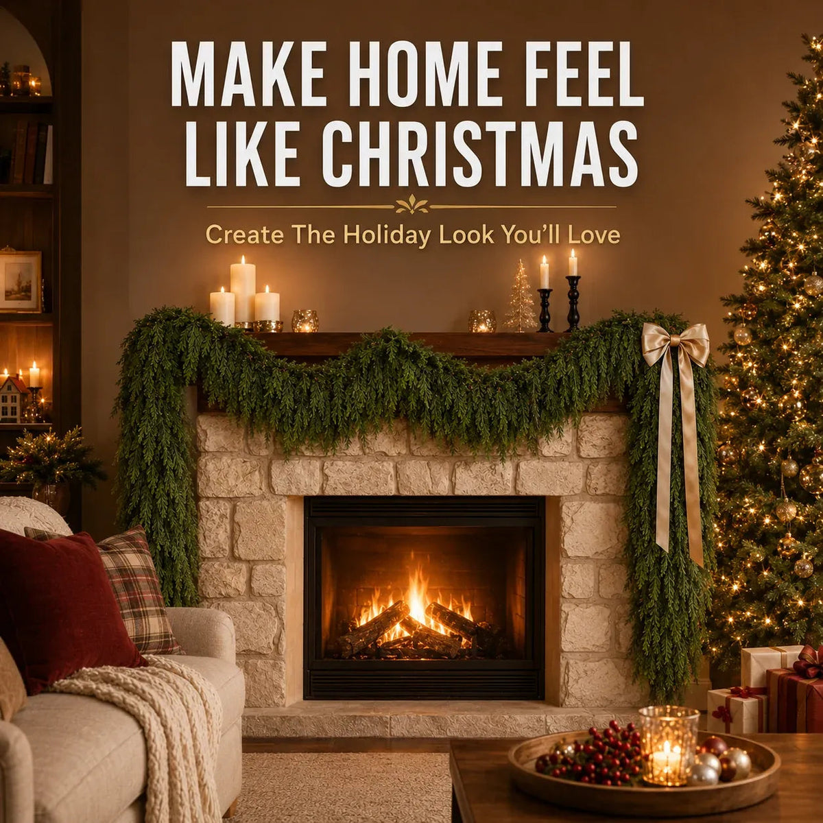 π Real-Touch Cedar Garland β Lush Christmas Greenery
