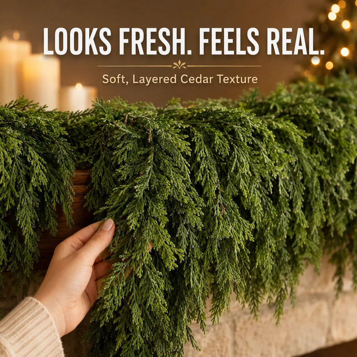 π Real-Touch Cedar Garland β Lush Christmas Greenery