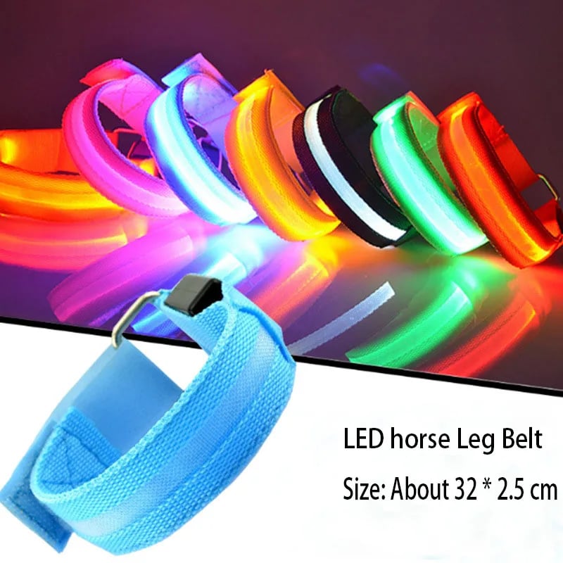 π Horse LED Leg Straps β 4 Pack | Rechargeable-Look Night Riding Safety Lights β¨