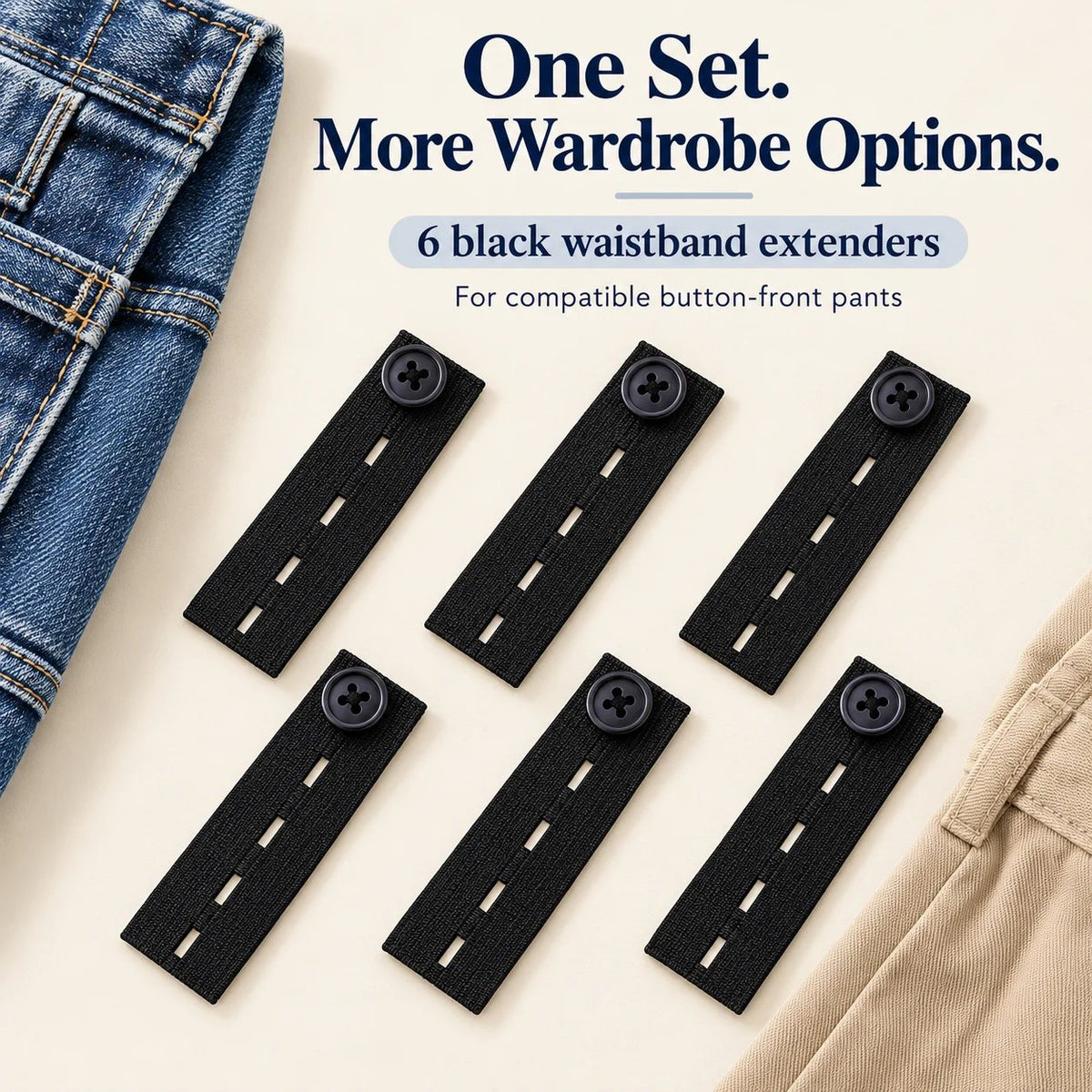 π Elastic Waistband Extender Buttons β Adjustable Comfort, 6-Piece Set