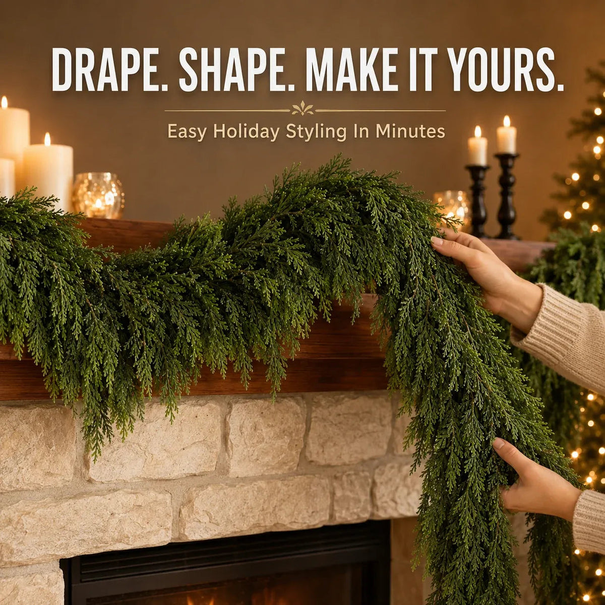 π Real-Touch Cedar Garland β Lush Christmas Greenery