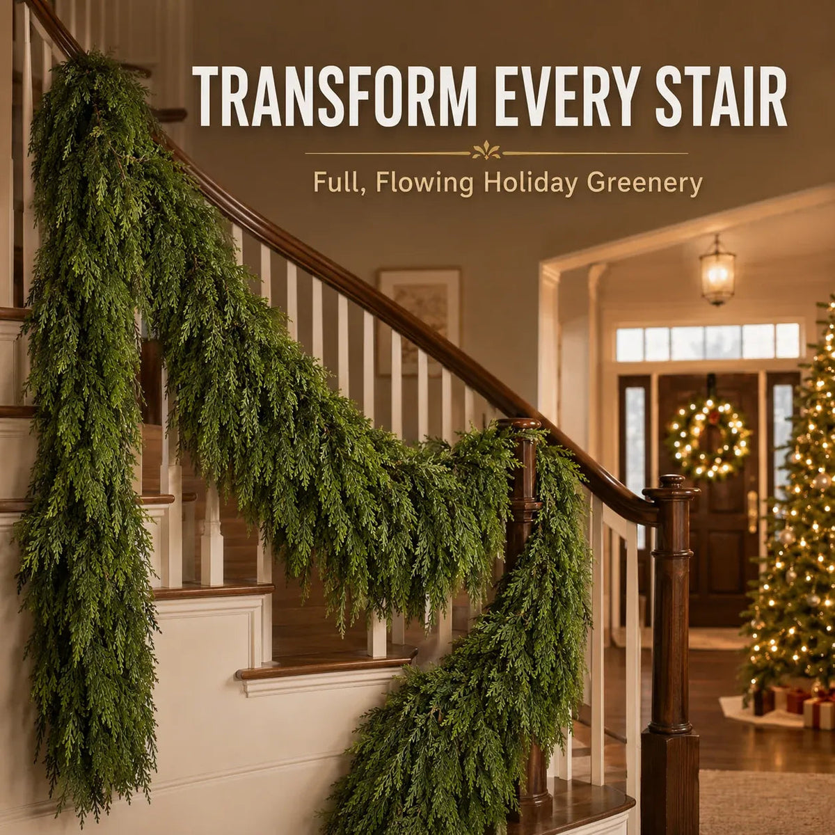 π Real-Touch Cedar Garland β Lush Christmas Greenery