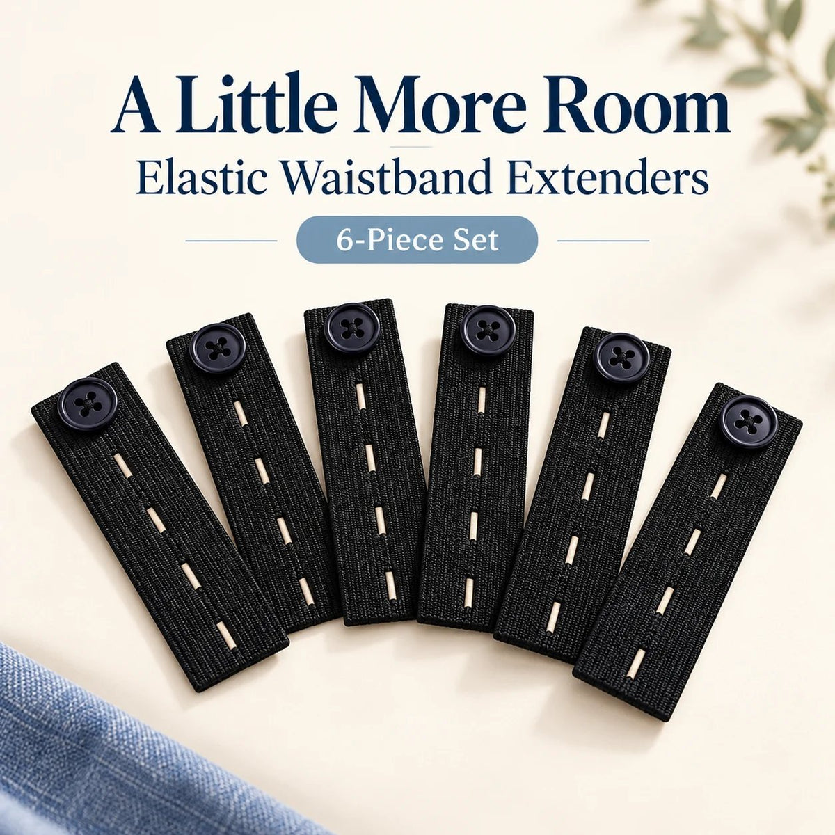 π Elastic Waistband Extender Buttons β Adjustable Comfort, 6-Piece Set
