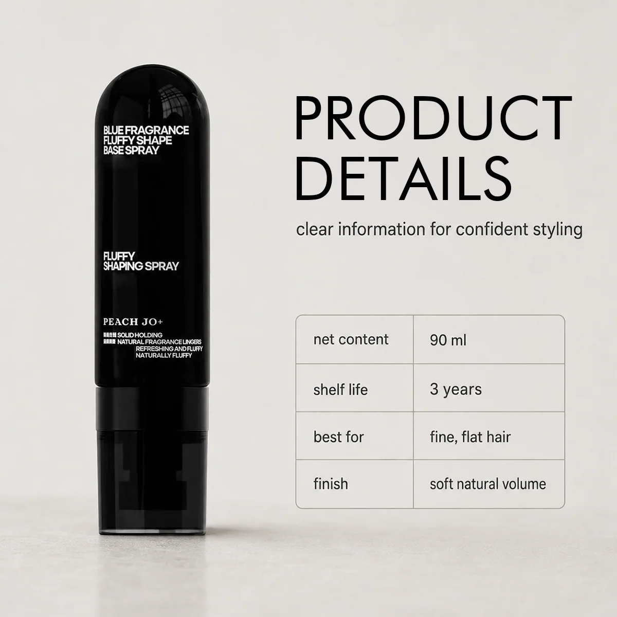 ✨ Fluffy Hair Shaping Spray, Peach Scent Volumizing Hair Mist for Long Wear Hold