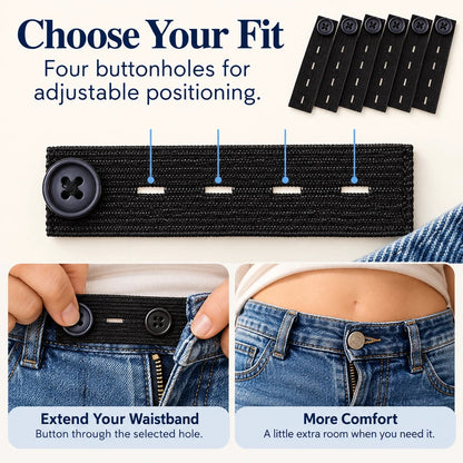👖 Elastic Waistband Extender Buttons – Adjustable Comfort, 6-Piece Set