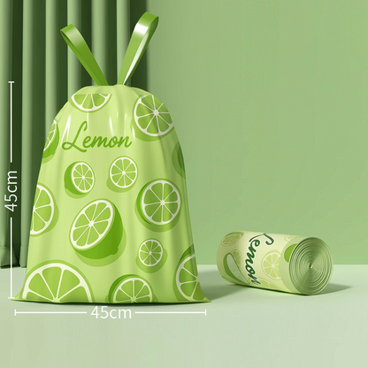 Tear-resistant, drawstring, extra-thick patterned trash bags